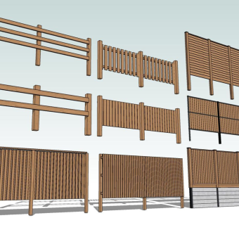 现代庭院木栅栏围栏